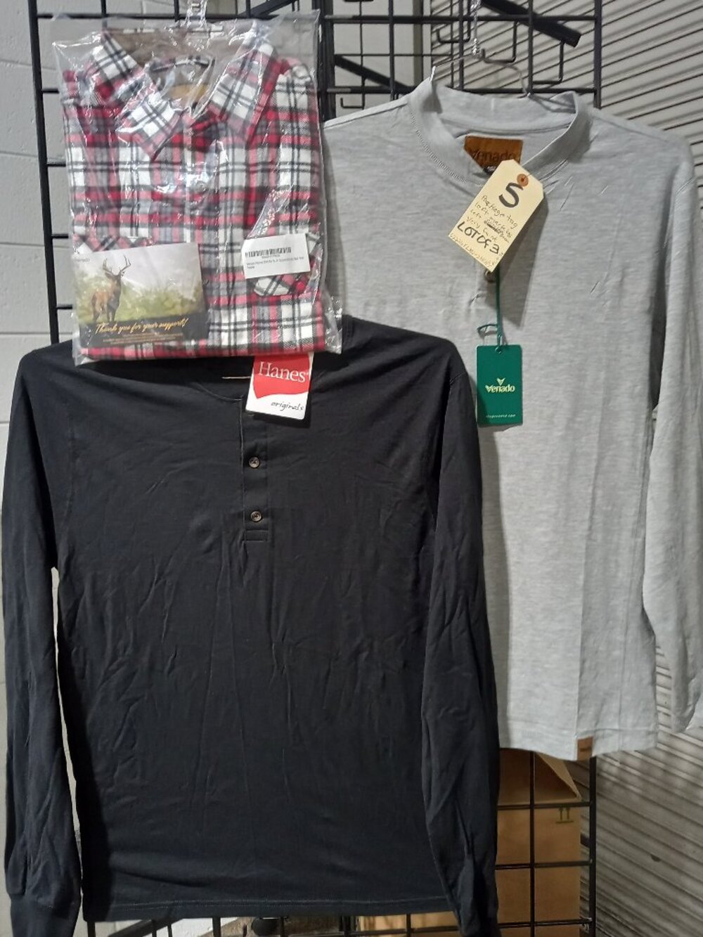 Men's Flannel Shirt + 2 Henleys | Small